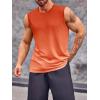 imageRuncati Mens Sleeveless Tank Tops Workout Muscle Gym T Shirts Crew Neck Gradient Tee TopsOrange