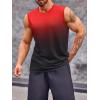 imageRuncati Mens Sleeveless Tank Tops Workout Muscle Gym T Shirts Crew Neck Gradient Tee TopsRed