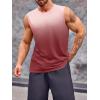 imageRuncati Mens Sleeveless Tank Tops Workout Muscle Gym T Shirts Crew Neck Gradient Tee TopsWine Red