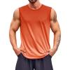 imageRuncati Mens Sleeveless Tank Tops Workout Muscle Gym T Shirts Crew Neck Gradient Tee TopsOrange