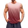 imageRuncati Mens Sleeveless Tank Tops Workout Muscle Gym T Shirts Crew Neck Gradient Tee TopsWine Red