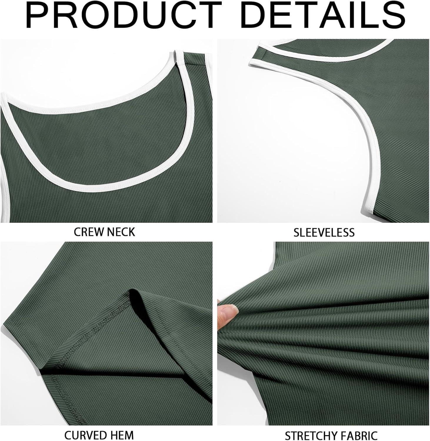 imageRuncati Mens Sleeveless Tank Tops Workout Muscle Gym Knitted Shirt Athletic Bodybuilding Slim Fit Ribbed T ShirtsArmy Green