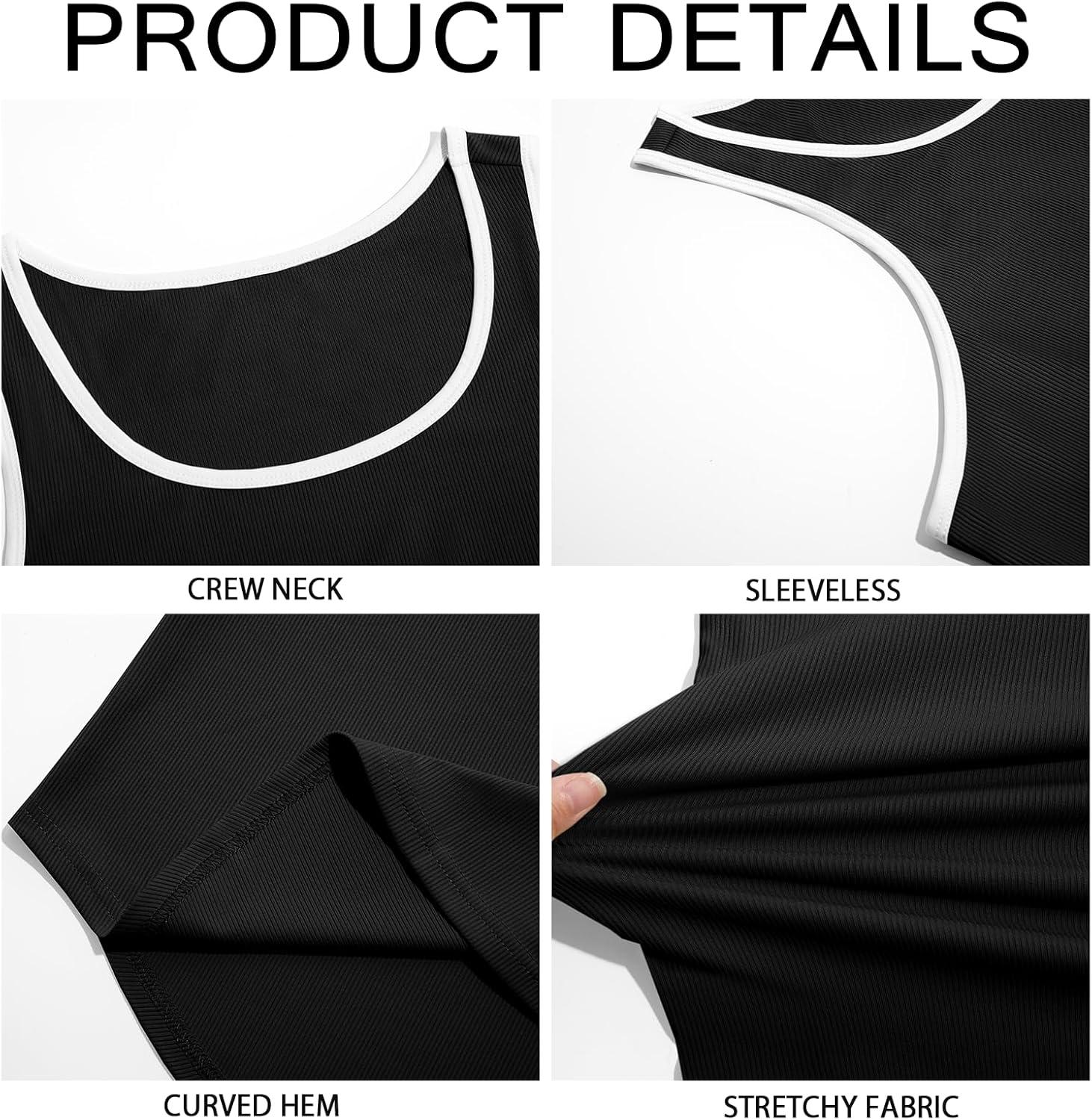 imageRuncati Mens Sleeveless Tank Tops Workout Muscle Gym Knitted Shirt Athletic Bodybuilding Slim Fit Ribbed T ShirtsBlack
