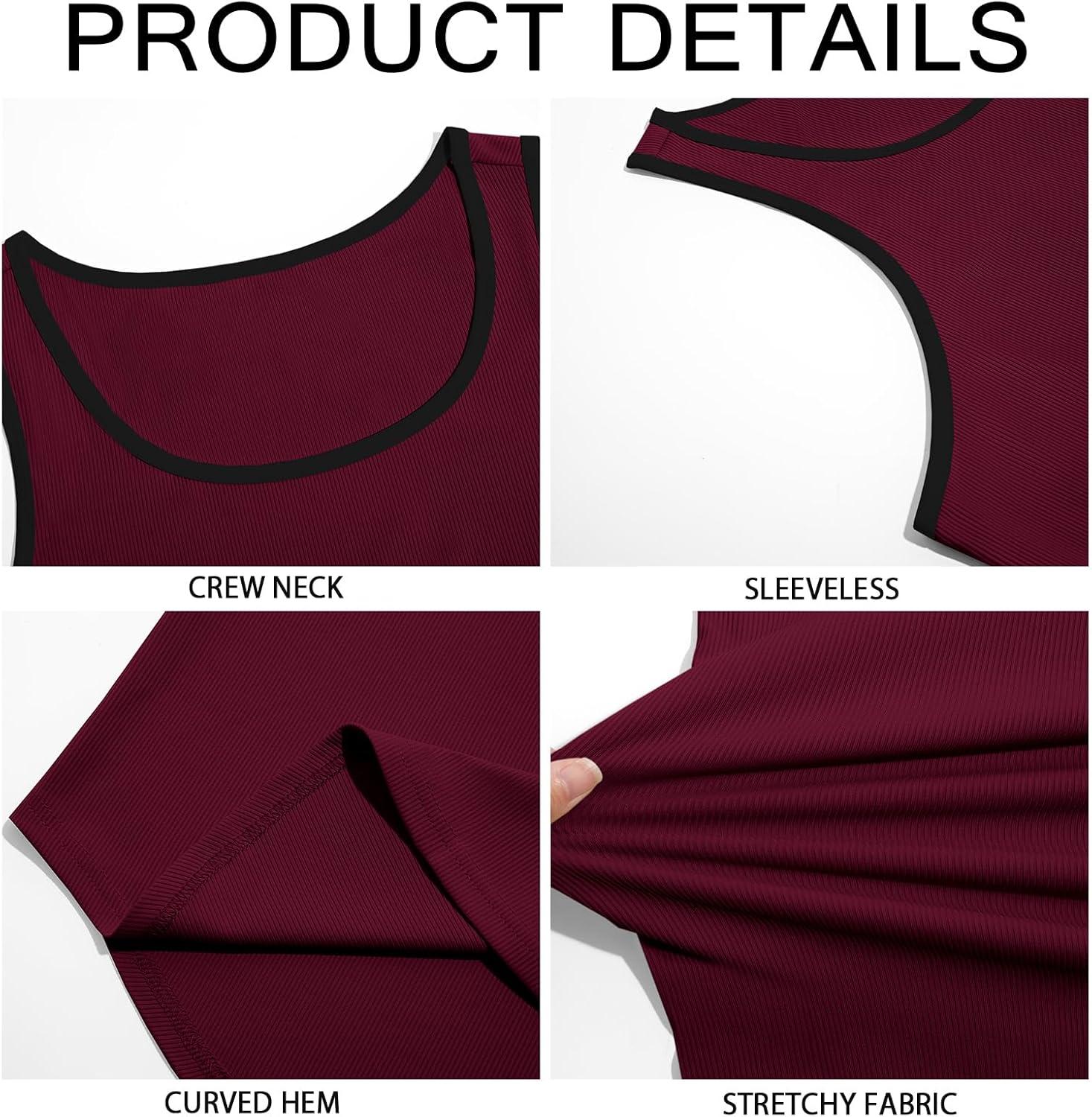 imageRuncati Mens Sleeveless Tank Tops Workout Muscle Gym Knitted Shirt Athletic Bodybuilding Slim Fit Ribbed T ShirtsWine Red