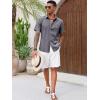 imageRuncati Mens Button Down Linen Shirt Short Sleeve Casual Summer Beach Wedding TopsDark Gray