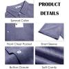 imageRuncati Mens Button Down Linen Shirt Short Sleeve Casual Summer Beach Wedding TopsJeans Blue