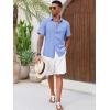 imageRuncati Mens Button Down Linen Shirt Short Sleeve Casual Summer Beach Wedding TopsLight Blue