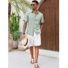 imageRuncati Mens Button Down Linen Shirt Short Sleeve Casual Summer Beach Wedding TopsOlive Green
