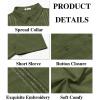 imageRuncati Mens Cuban Guayabera Shirts Short Sleeve Button Down Casual Summer Beach Wedding Embroidered TopsArmy Green