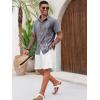 imageRuncati Mens Cuban Guayabera Shirts Short Sleeve Button Down Casual Summer Beach Wedding Embroidered TopsDark Gray
