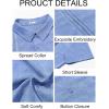 imageRuncati Mens Cuban Guayabera Shirts Short Sleeve Button Down Casual Summer Beach Wedding Embroidered TopsLight Blue