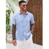 imageRuncati Mens Cuban Guayabera Shirts Short Sleeve Button Down Casual Summer Beach Wedding Embroidered TopsSky Blue