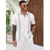 imageRuncati Mens Cuban Guayabera Shirts Short Sleeve Button Down Casual Summer Beach Wedding Embroidered TopsWhite