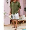 imageRuncati Mens Linen Shirt Guayabera Cuban Short Sleeve Button Down Cotton Summer Beach Hippie ShirtsArmy Green
