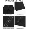 imageRuncati Mens Linen Shirt Guayabera Cuban Short Sleeve Button Down Cotton Summer Beach Hippie ShirtsBlack