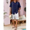 imageRuncati Mens Linen Shirt Guayabera Cuban Short Sleeve Button Down Cotton Summer Beach Hippie ShirtsNavy