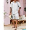 imageRuncati Mens Linen Shirt Guayabera Cuban Short Sleeve Button Down Cotton Summer Beach Hippie ShirtsWhite