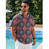 imageRuncati Mens Short Sleeve Shirts Button Down African Traditional Pattern Dashiki Shirt Casual Vintage Floral Hippie TopsArmy Green