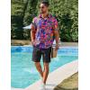 imageRuncati Mens Short Sleeve Shirts Button Down African Traditional Pattern Dashiki Shirt Casual Vintage Floral Hippie TopsBright Pink
