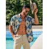 imageRuncati Mens Short Sleeve Shirts Button Down African Traditional Pattern Dashiki Shirt Casual Vintage Floral Hippie TopsDark Green