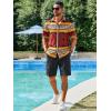 imageRuncati Mens Short Sleeve Shirts Button Down African Traditional Pattern Dashiki Shirt Casual Vintage Floral Hippie TopsYellow