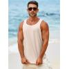 imageRuncati Mens Sleeveless Tank Tops Workout Muscle Gym Knitted Shirt Athletic Bodybuilding Slim Fit Ribbed T ShirtsApricot