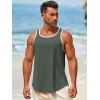 imageRuncati Mens Sleeveless Tank Tops Workout Muscle Gym Knitted Shirt Athletic Bodybuilding Slim Fit Ribbed T ShirtsArmy Green