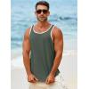 imageRuncati Mens Sleeveless Tank Tops Workout Muscle Gym Knitted Shirt Athletic Bodybuilding Slim Fit Ribbed T ShirtsArmy Green