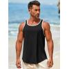 imageRuncati Mens Sleeveless Tank Tops Workout Muscle Gym Knitted Shirt Athletic Bodybuilding Slim Fit Ribbed T ShirtsBlack
