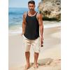 imageRuncati Mens Sleeveless Tank Tops Workout Muscle Gym Knitted Shirt Athletic Bodybuilding Slim Fit Ribbed T ShirtsBlack