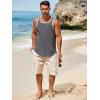 imageRuncati Mens Sleeveless Tank Tops Workout Muscle Gym Knitted Shirt Athletic Bodybuilding Slim Fit Ribbed T ShirtsDark Gray
