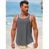 imageRuncati Mens Sleeveless Tank Tops Workout Muscle Gym Knitted Shirt Athletic Bodybuilding Slim Fit Ribbed T ShirtsDark Gray