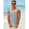 imageRuncati Mens Sleeveless Tank Tops Workout Muscle Gym Knitted Shirt Athletic Bodybuilding Slim Fit Ribbed T ShirtsGray
