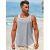imageRuncati Mens Sleeveless Tank Tops Workout Muscle Gym Knitted Shirt Athletic Bodybuilding Slim Fit Ribbed T ShirtsGray