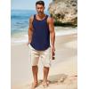 imageRuncati Mens Sleeveless Tank Tops Workout Muscle Gym Knitted Shirt Athletic Bodybuilding Slim Fit Ribbed T ShirtsNavy