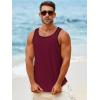 imageRuncati Mens Sleeveless Tank Tops Workout Muscle Gym Knitted Shirt Athletic Bodybuilding Slim Fit Ribbed T ShirtsWine Red