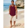 imageRuncati Mens Sleeveless Tank Tops Workout Muscle Gym Knitted Shirt Athletic Bodybuilding Slim Fit Ribbed T ShirtsWine Red