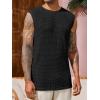 imageRuncati Mens Waffle Tank Tops Sleeveless TShirts Athletic Muscle Summer Beach Hippie ShirtsBlack