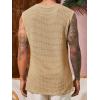 imageRuncati Mens Waffle Tank Tops Sleeveless TShirts Athletic Muscle Summer Beach Hippie ShirtsKhaki