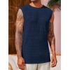 imageRuncati Mens Waffle Tank Tops Sleeveless TShirts Athletic Muscle Summer Beach Hippie ShirtsNavy