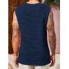 imageRuncati Mens Waffle Tank Tops Sleeveless TShirts Athletic Muscle Summer Beach Hippie ShirtsNavy