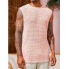 imageRuncati Mens Waffle Tank Tops Sleeveless TShirts Athletic Muscle Summer Beach Hippie ShirtsPink