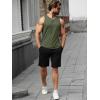 imageRuncati Mens Workout Tank Tops Summer Gym Muscle Ribbed Sleeveless Henley Shirt Casual Knitted Slim Fit Beach TeeArmy Green