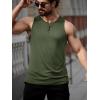 imageRuncati Mens Workout Tank Tops Summer Gym Muscle Ribbed Sleeveless Henley Shirt Casual Knitted Slim Fit Beach TeeArmy Green