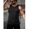 imageRuncati Mens Workout Tank Tops Summer Gym Muscle Ribbed Sleeveless Henley Shirt Casual Knitted Slim Fit Beach TeeBlack