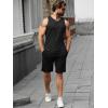 imageRuncati Mens Workout Tank Tops Summer Gym Muscle Ribbed Sleeveless Henley Shirt Casual Knitted Slim Fit Beach TeeBlack
