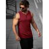 imageRuncati Mens Workout Tank Tops Summer Gym Muscle Ribbed Sleeveless Henley Shirt Casual Knitted Slim Fit Beach TeeBurgundy