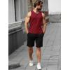 imageRuncati Mens Workout Tank Tops Summer Gym Muscle Ribbed Sleeveless Henley Shirt Casual Knitted Slim Fit Beach TeeBurgundy