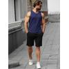 imageRuncati Mens Workout Tank Tops Summer Gym Muscle Ribbed Sleeveless Henley Shirt Casual Knitted Slim Fit Beach TeeNavy