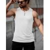 imageRuncati Mens Workout Tank Tops Summer Gym Muscle Ribbed Sleeveless Henley Shirt Casual Knitted Slim Fit Beach TeeWhite